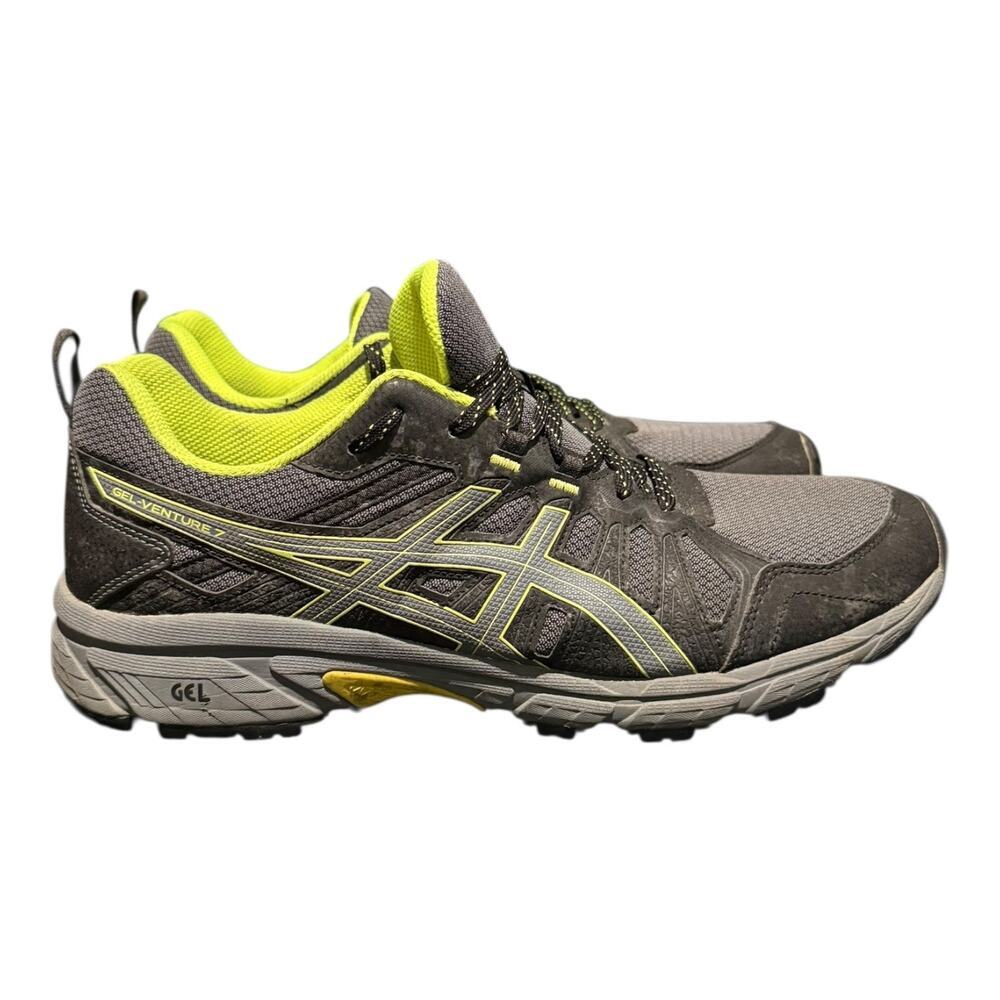 Asics Gel Venture Men’s Running Sneakers Size 12 Gray Green Athletic Walking - Picture 2 of 9